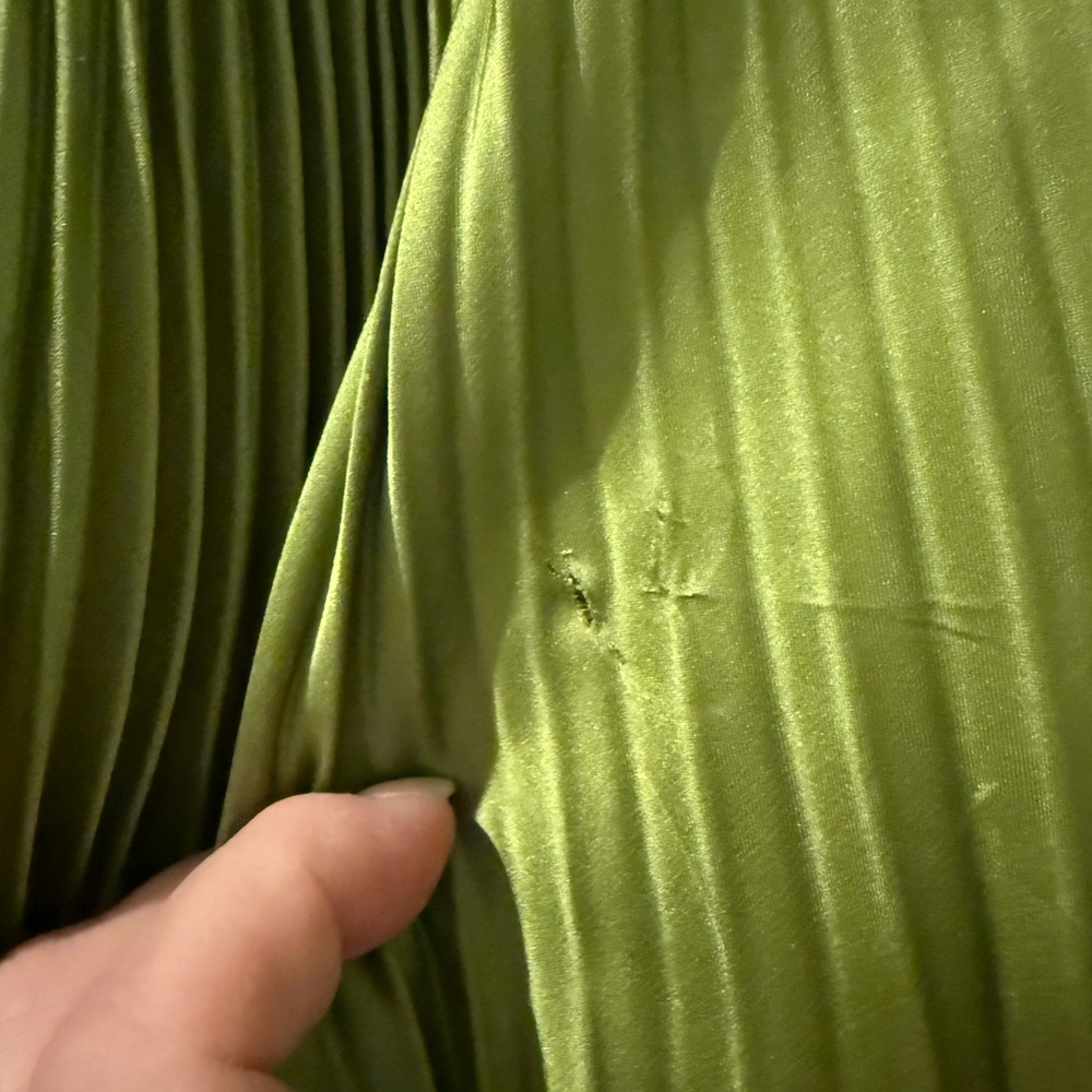 Mac Duggal Apple Green Pleated Caplet Dress - Picture 5 of 5